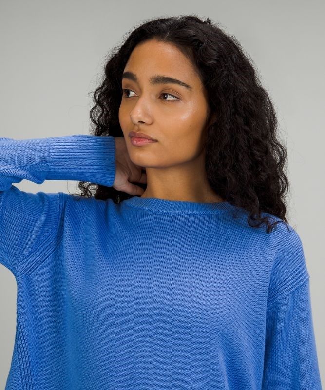 Lululemon Cashlu Boxy Crewneck Sweater Jumpers Dam Blå | ZCTI-73291