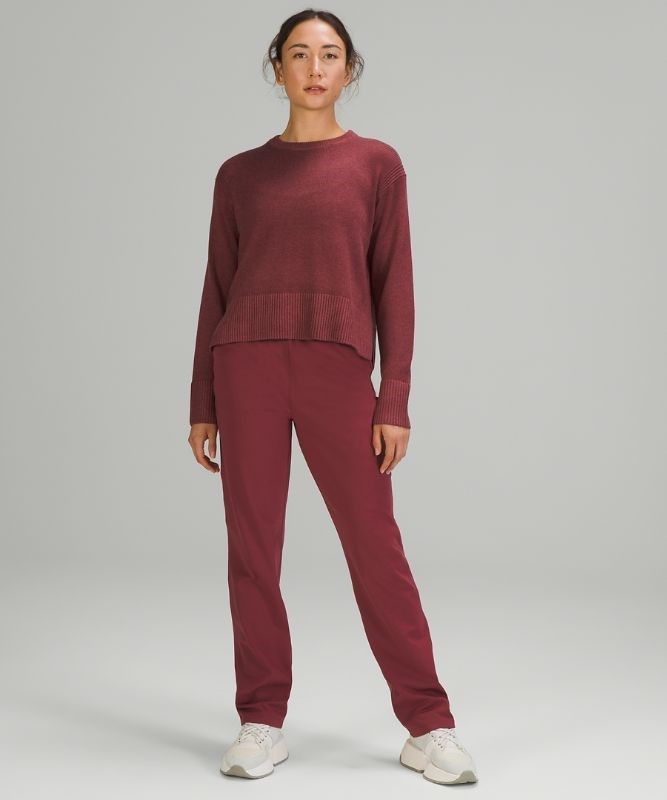 Lululemon Cashlu Boxy Crewneck Sweater Jumpers Dam Vinröda | KOCT-26709