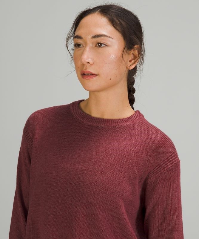 Lululemon Cashlu Boxy Crewneck Sweater Jumpers Dam Vinröda | KOCT-26709