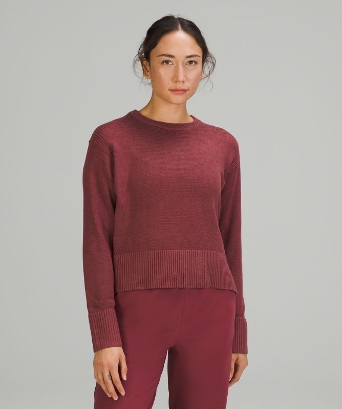 Lululemon Cashlu Boxy Crewneck Sweater Jumpers Dam Vinröda | KOCT-26709