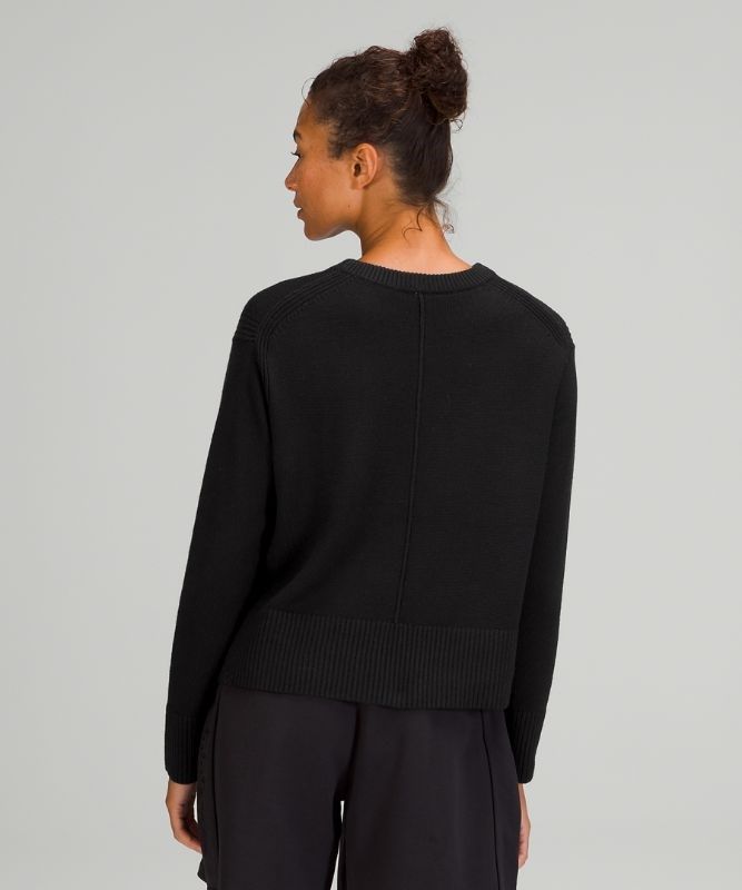 Lululemon Cashlu Boxy Crewneck Sweater Jumpers Dam Svarta | DTWR-32950
