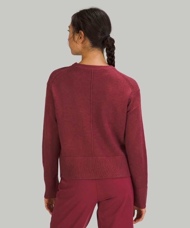 Lululemon Cashlu Boxy Crewneck Sweater Tröjor Dam Vinröda | FTLK-94085