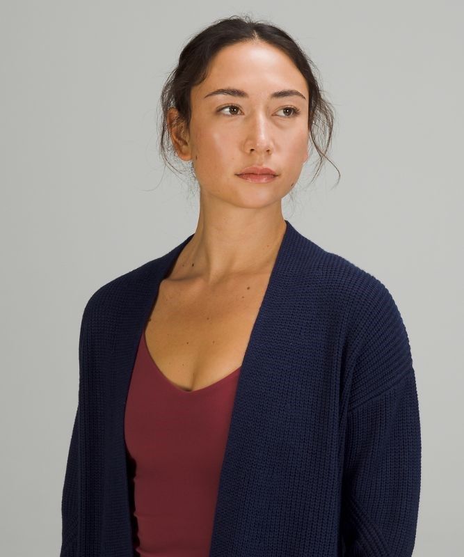 Lululemon Cashlu Sweater Wrap Jumpers Dam Night Sea | QRWC-71946