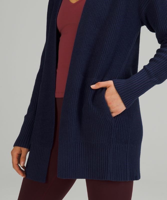 Lululemon Cashlu Sweater Wrap Jumpers Dam Night Sea | QRWC-71946