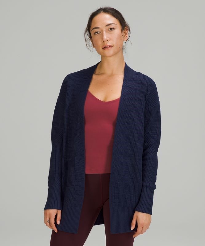 Lululemon Cashlu Sweater Wrap Jumpers Dam Night Sea | QRWC-71946