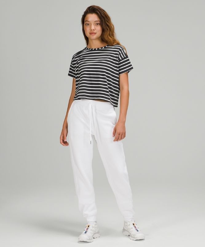 Lululemon Cates Tee Blast Dam Mörkgrå Vita | XPJB-29605