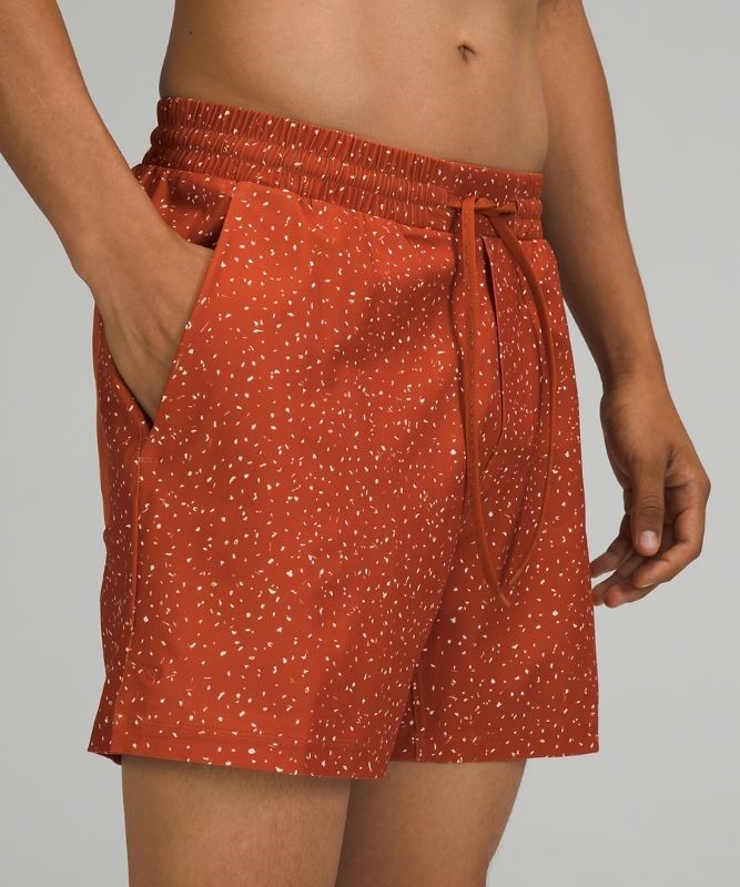 Lululemon Channel Cross Short 5 Badkläder Herr Mörkröda Vita | BGZI-50294