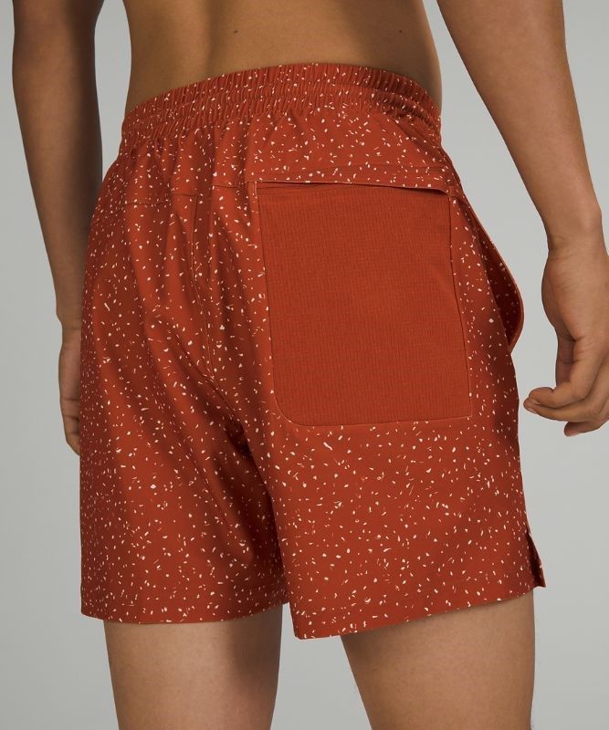 Lululemon Channel Cross Short 5 Badkläder Herr Mörkröda Vita | BGZI-50294