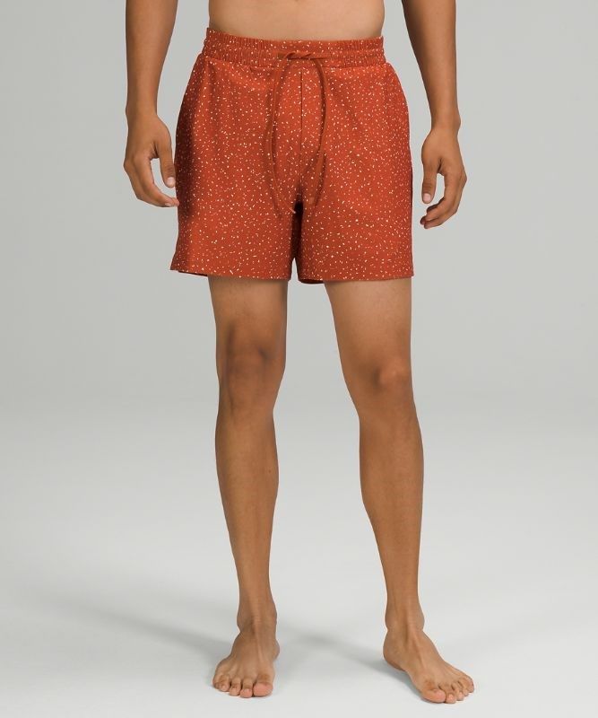 Lululemon Channel Cross Short 5 Badkläder Herr Mörkröda Vita | BGZI-50294