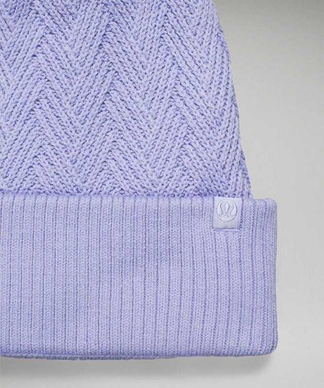 Lululemon Chevron Knit Pom Beanie Hatt Accessories Lavendel | QVSZ-25697