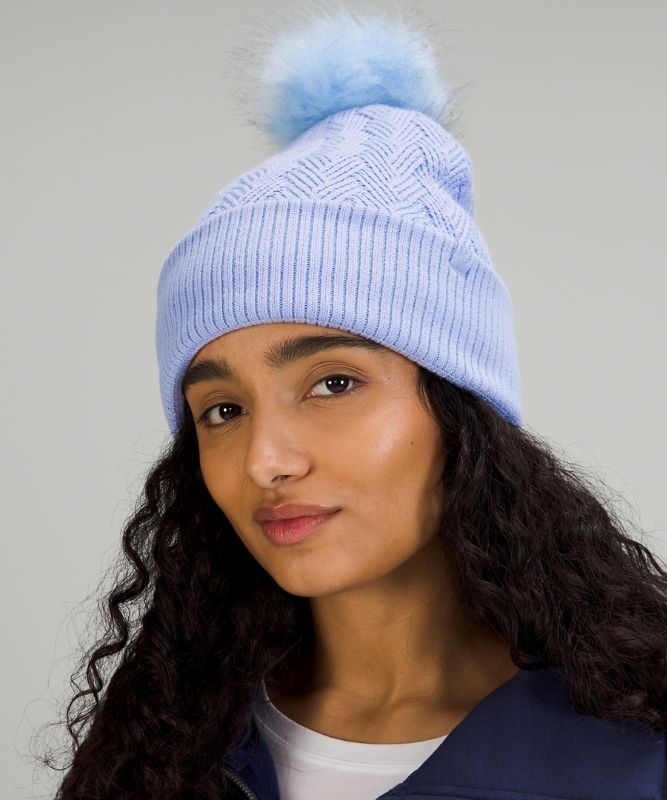 Lululemon Chevron Knit Pom Beanie Hatt Accessories Lavendel | QVSZ-25697