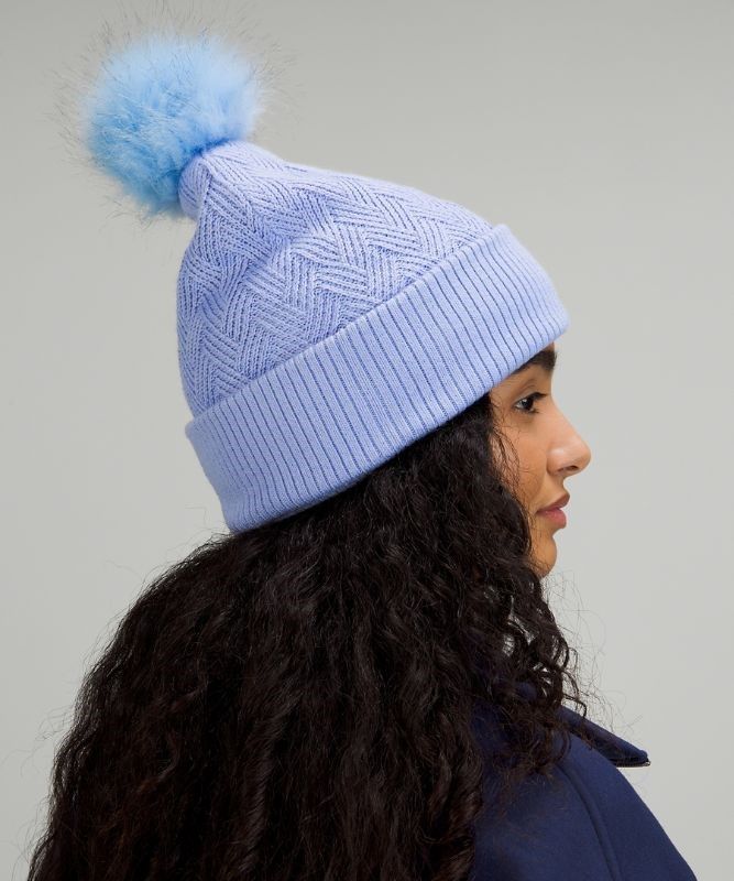 Lululemon Chevron Knit Pom Beanie Hatt Accessories Lavendel | QVSZ-25697