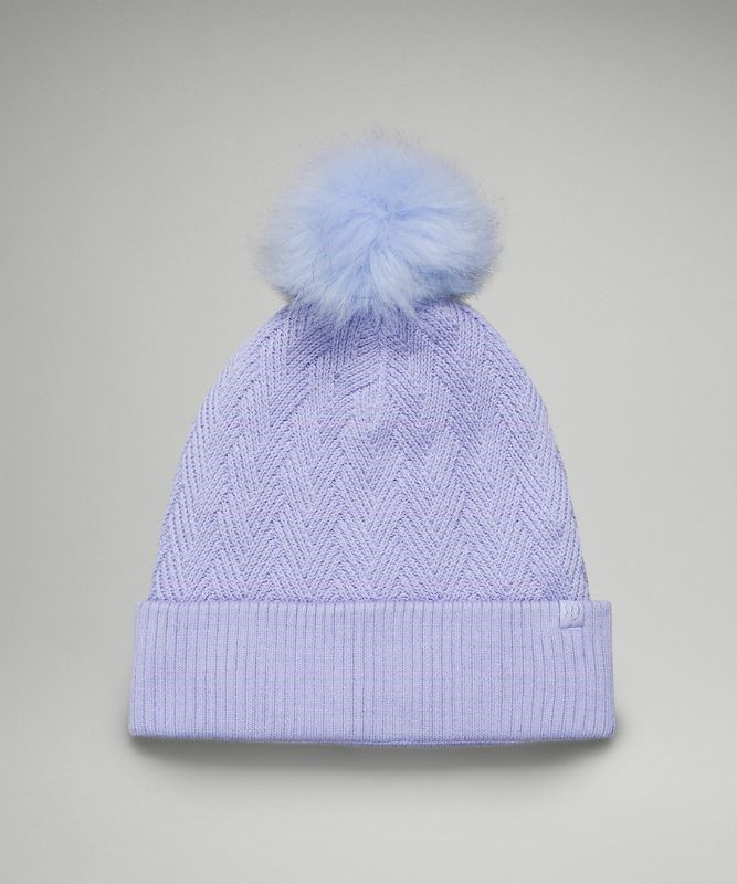 Lululemon Chevron Knit Pom Beanie Hatt Accessories Lavendel | QVSZ-25697