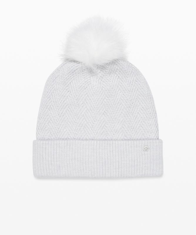 Lululemon Chevron Knit Pom Beanie Hatt Accessories Ljusgrå | MATG-31586