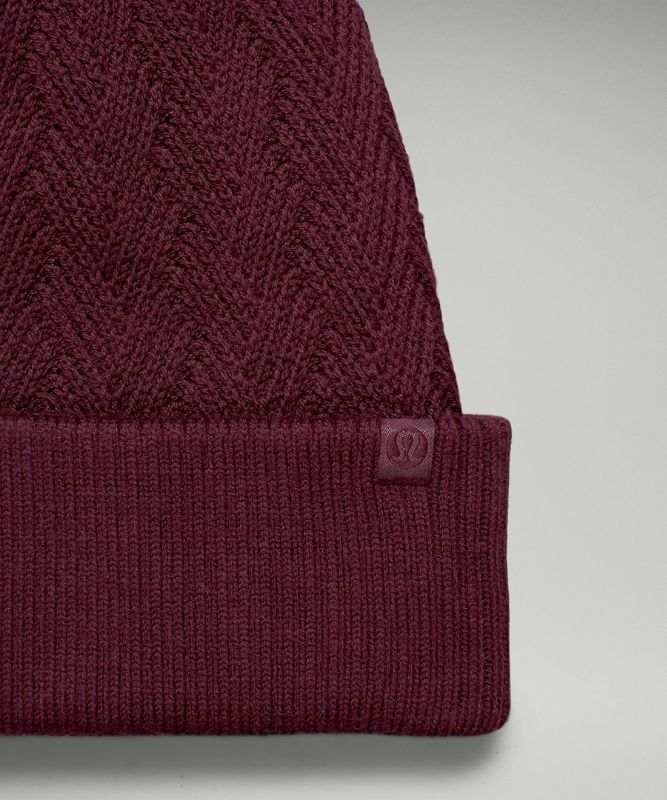 Lululemon Chevron Knit Pom Beanie Hatt Accessories Cassis | XHPA-50743