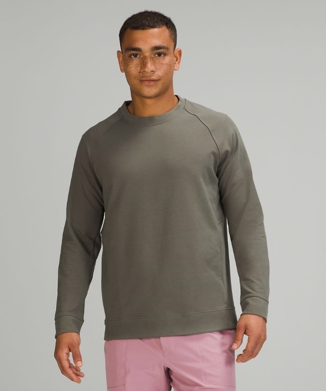 Lululemon City Sweat Crew Tröjor Herr Grå Olivgröna | RMOP-19406