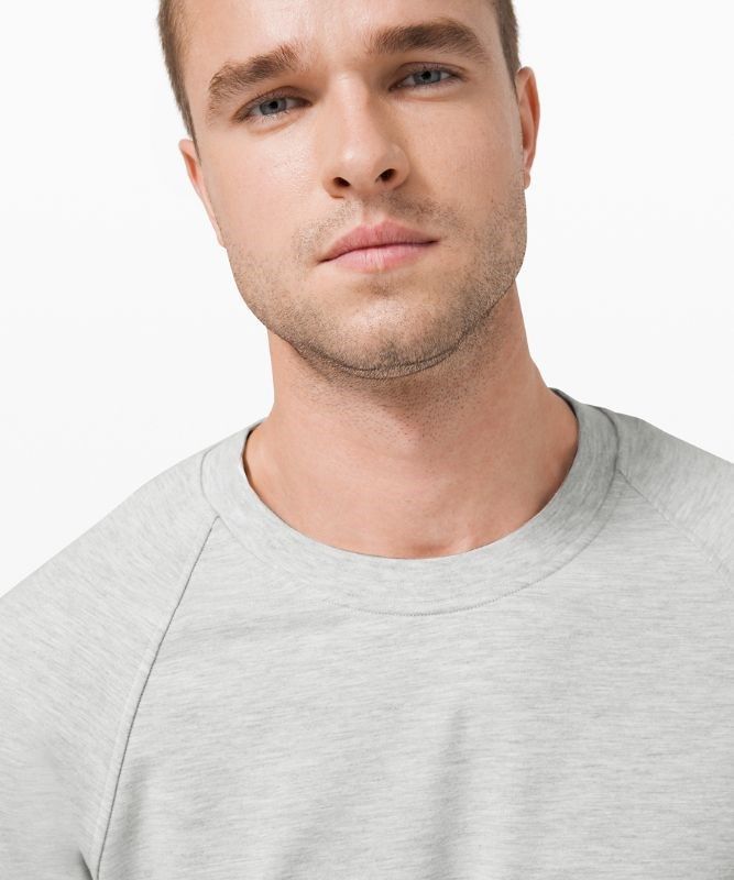 Lululemon City Sweat Crew Tröjor Herr Ljusgrå Ljusblå | JZCB-94652