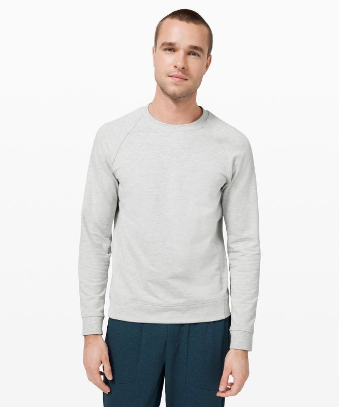 Lululemon City Sweat Crew Tröjor Herr Ljusgrå Ljusblå | JZCB-94652