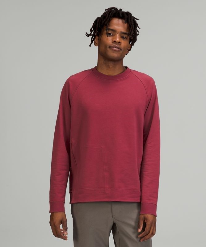 Lululemon City Sweat Crew Tröjor Herr Vinröda | ESUB-26743