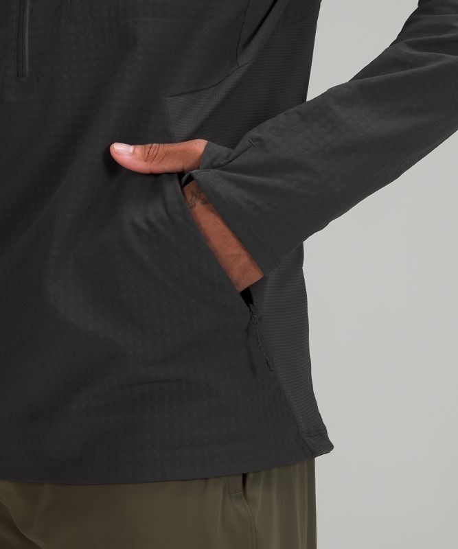 Lululemon Cold Terrain 3/4 Zip Fleece Hoodie Herr Mörkgrå | AFMQ-36542