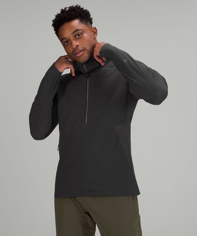 Lululemon Cold Terrain 3/4 Zip Fleece Hoodie Herr Mörkgrå | AFMQ-36542
