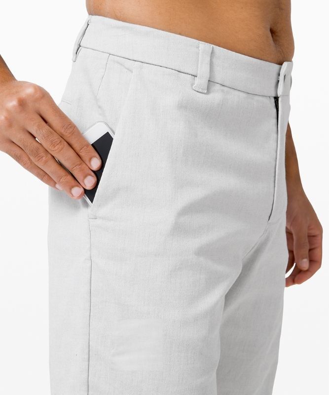 Lululemon Commission Classic-Fit Short 9 Oxford Shorts Herr Vita Svarta | ETIL-65082