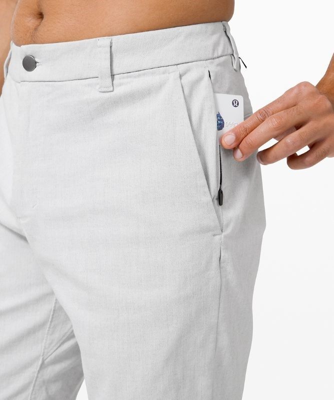 Lululemon Commission Classic-Fit Short 9 Oxford Shorts Herr Vita Svarta | ETIL-65082