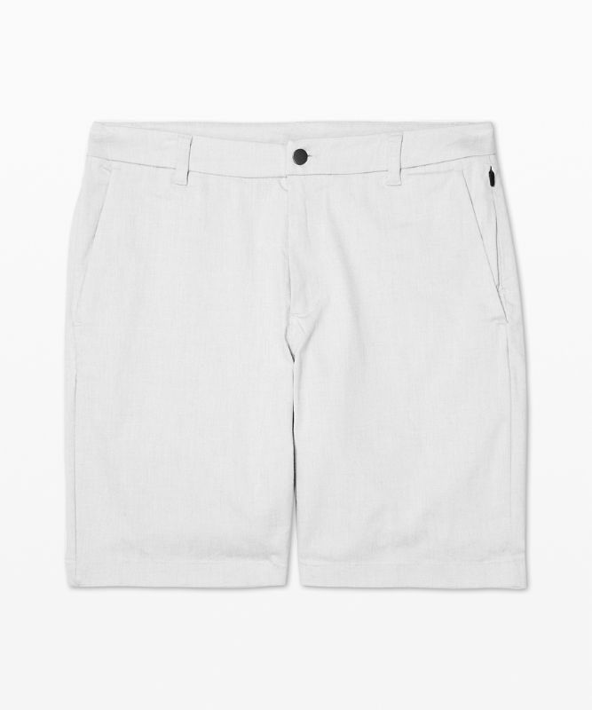Lululemon Commission Classic-Fit Short 9 Oxford Shorts Herr Vita Svarta | ETIL-65082