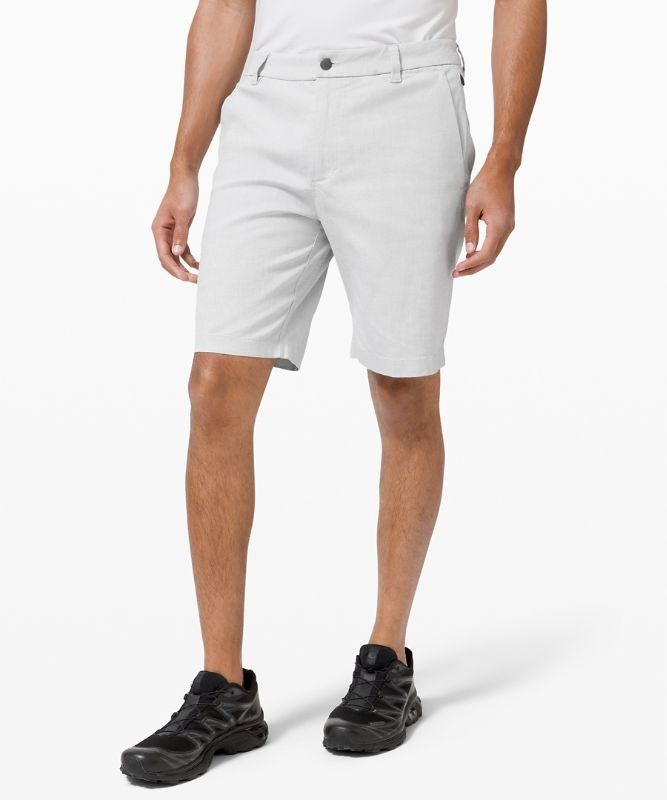 Lululemon Commission Classic-Fit Short 9 Oxford Shorts Herr Vita Svarta | ETIL-65082