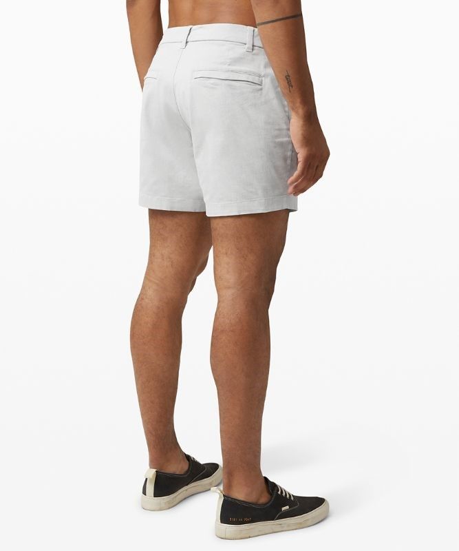 Lululemon Commission Classic Fit Short 5 Oxford Shorts Herr Vita Svarta | DVYB-78601