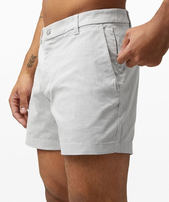 Lululemon Commission Classic Fit Short 5 Oxford Shorts Herr Vita Svarta | DVYB-78601