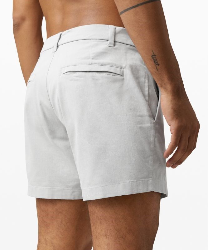 Lululemon Commission Classic Fit Short 5 Oxford Shorts Herr Vita Svarta | DVYB-78601