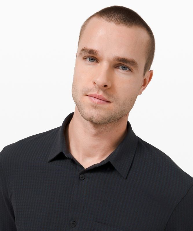 Lululemon Commission Long Sleeve Shirt Blast Herr Marinblå Svarta | NZPV-68459