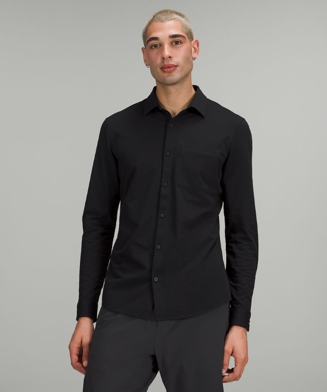 Lululemon Commission Long Sleeve Shirt Blast Herr Svarta | CKVQ-19372