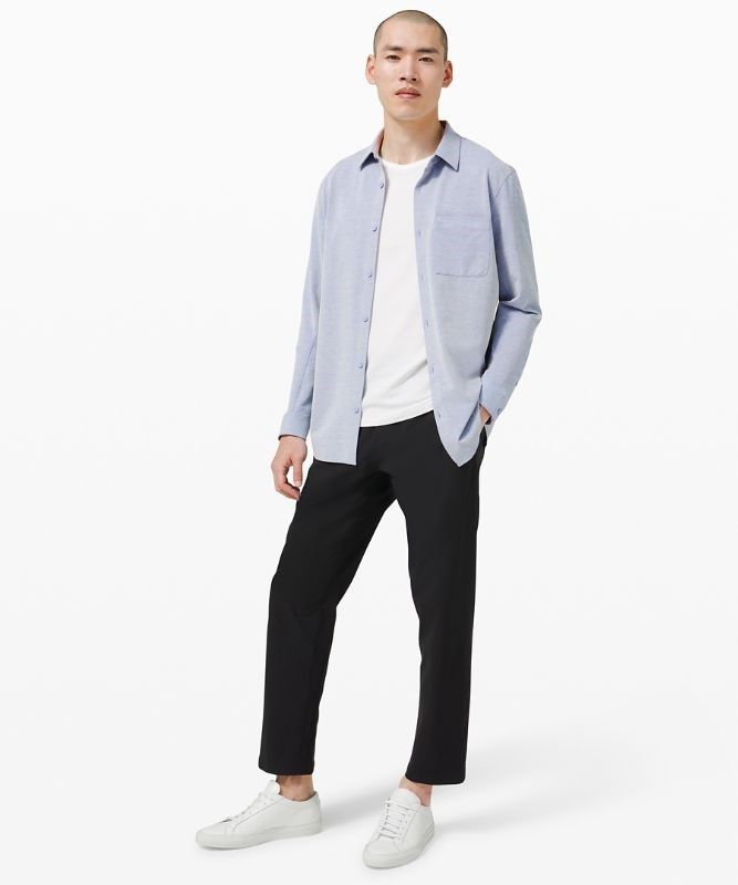 Lululemon Commission Long Sleeve Shirt Blast Herr Blå Vita | VSQB-81924