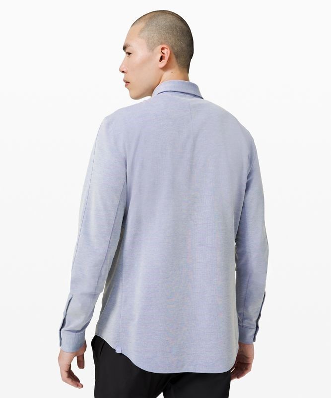 Lululemon Commission Long Sleeve Shirt Blast Herr Blå Vita | VSQB-81924