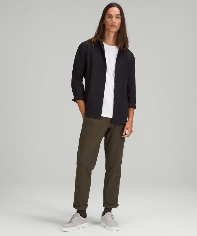 Lululemon Commission Relaxed-Fit Pant 34 Warpstreme Byxor Herr Mörkolivgröna | GPCQ-30792