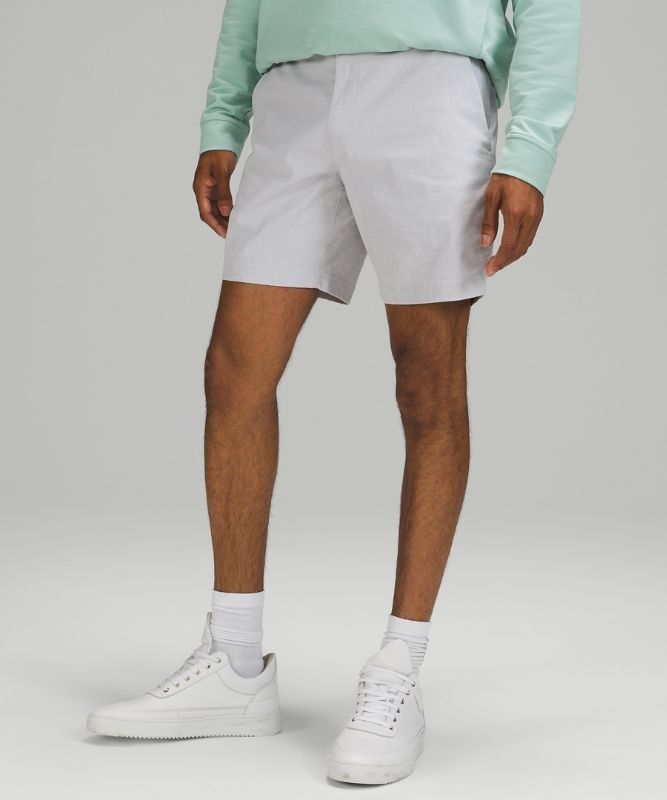 Lululemon Commission Short 7 Oxford Shorts Herr Vita Svarta | HWGP-14352