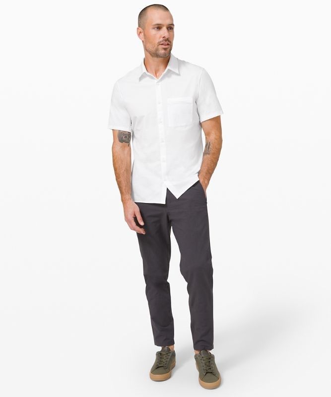 Lululemon Commission Short Sleeve Shirt Blast Herr Vita | GTQU-32184