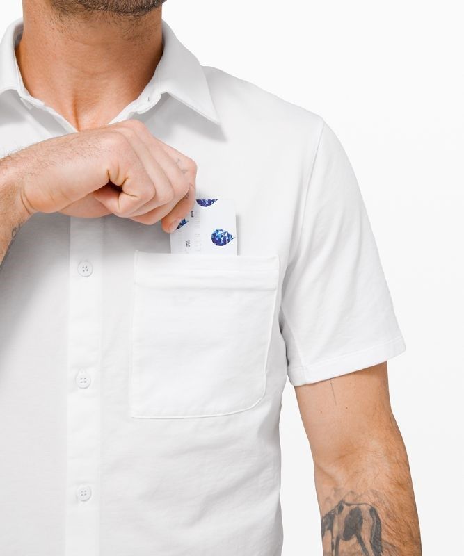 Lululemon Commission Short Sleeve Shirt Blast Herr Vita | GTQU-32184