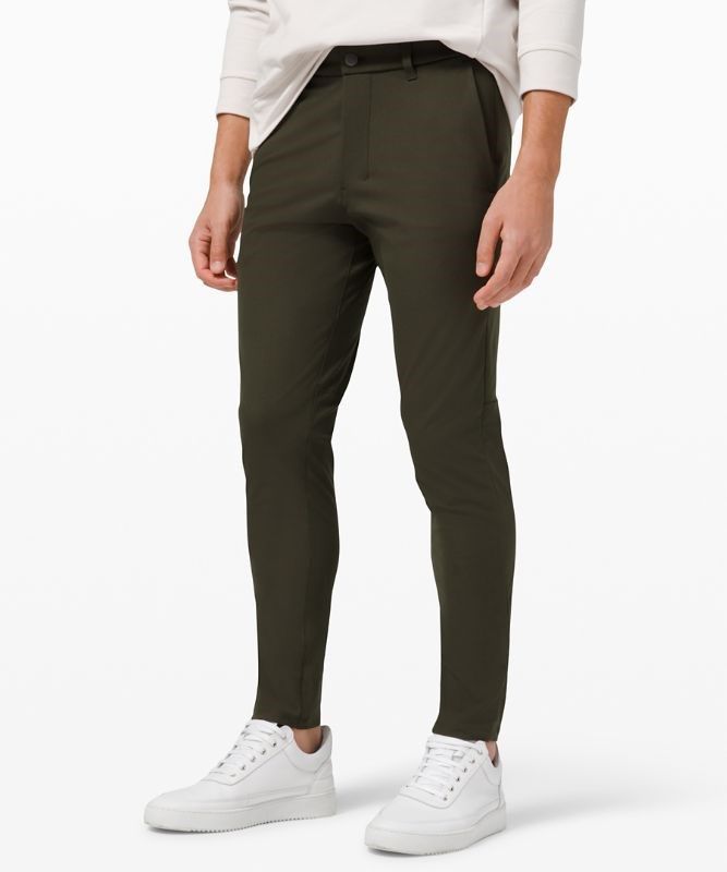 Lululemon Commission Skinny-Fit Pant 32 Warpstreme Byxor Herr Mörkolivgröna | XCWP-36415