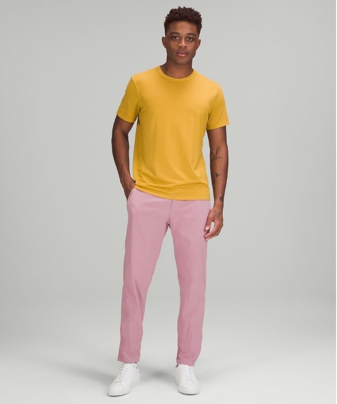 Lululemon Commission Slim-Fit Pant 34 Ventlight Byxor Herr Rosa Grå Bruna | ZXDR-53140