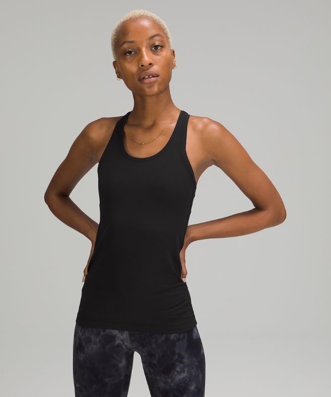 Lululemon Cool Racerback Tank Nulu Blast Dam Svarta | XOYI-35974