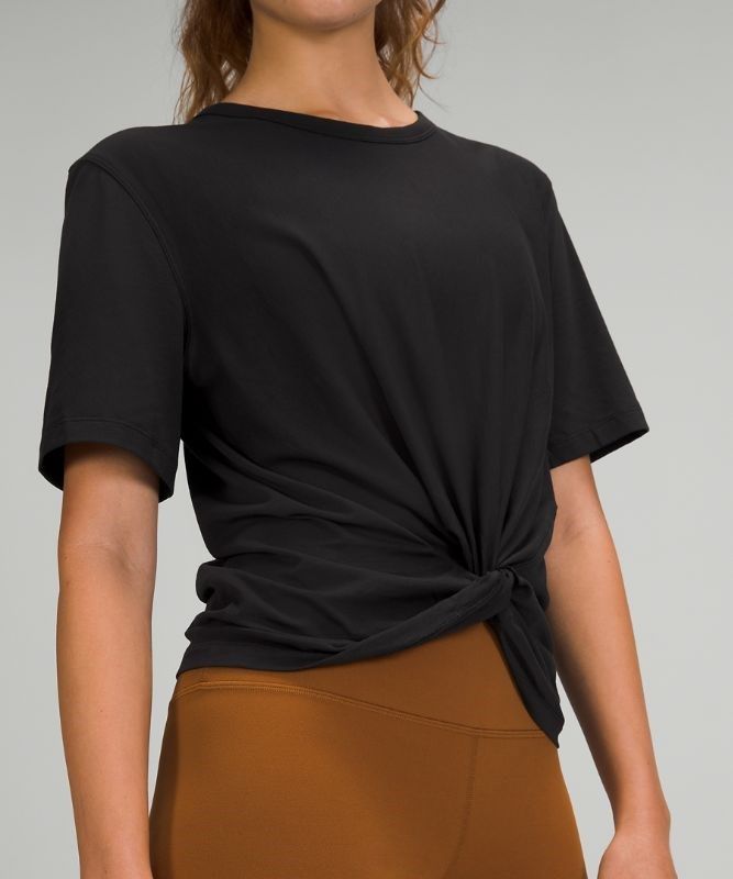 Lululemon Crescent T-Shirt Blast Dam Svarta | ZJGY-49235