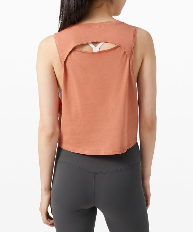 Lululemon Cut Back Crop Tank Blast Dam Korall | LAMF-91748