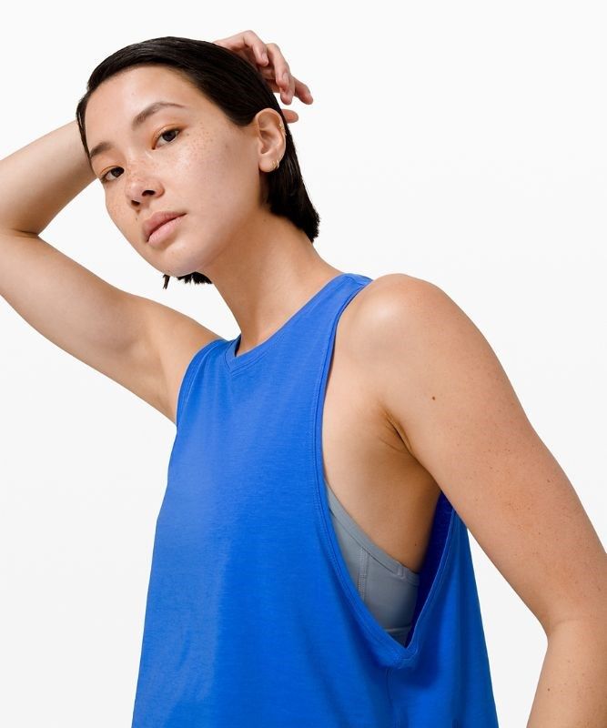 Lululemon Cut Back Crop Tank Blast Dam Wild Bluebell | HSXV-40193