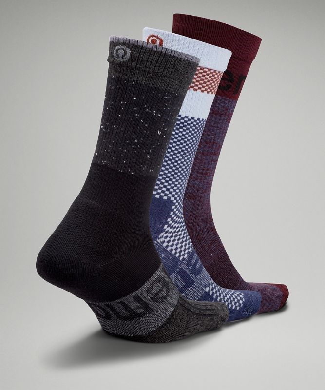 Lululemon Daily Stride Crew Sock 3 Pack Strumpor Accessories Svarta | PHDK-28459