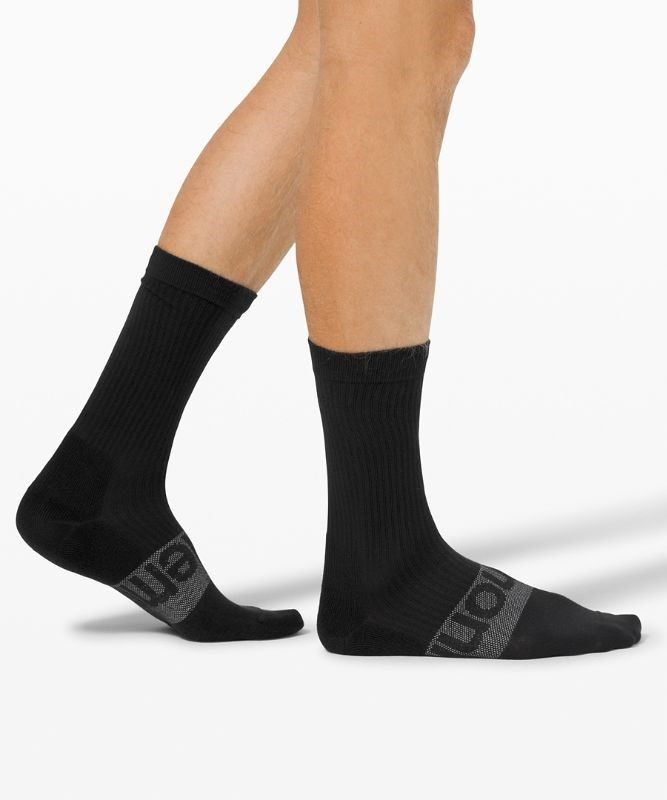 Lululemon Daily Stride Crew Sock 3 Pack Strumpor Accessories Svarta | MNOI-60487