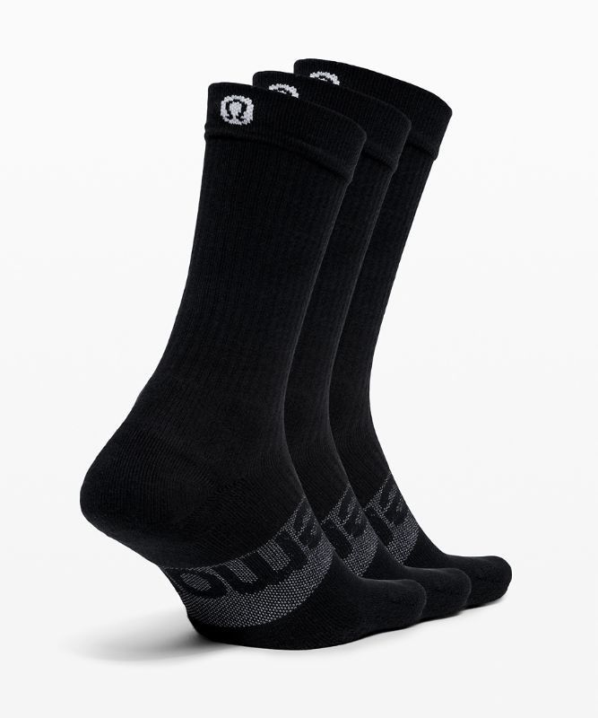 Lululemon Daily Stride Crew Sock 3 Pack Strumpor Accessories Svarta | MNOI-60487
