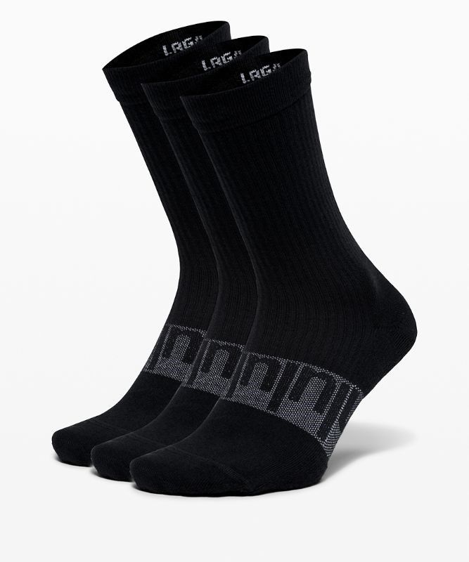 Lululemon Daily Stride Crew Sock 3 Pack Strumpor Accessories Svarta | MNOI-60487